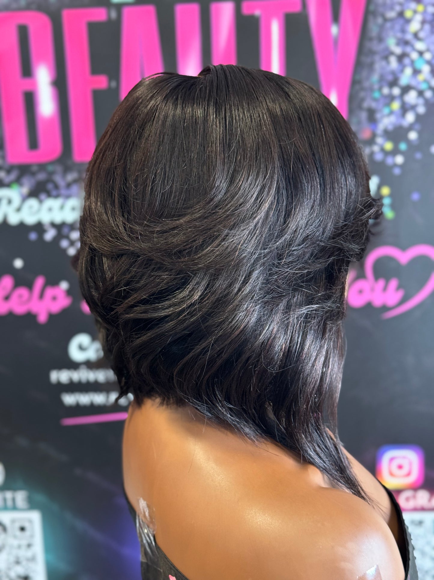 Layered Virgin Bob Wig